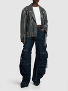 ALESSANDRA RICH - Studded Leather Oversize Biker Jacket