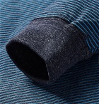 Beams - Striped Mélange Cotton-Blend Jersey Sweatshirt - Men - Blue