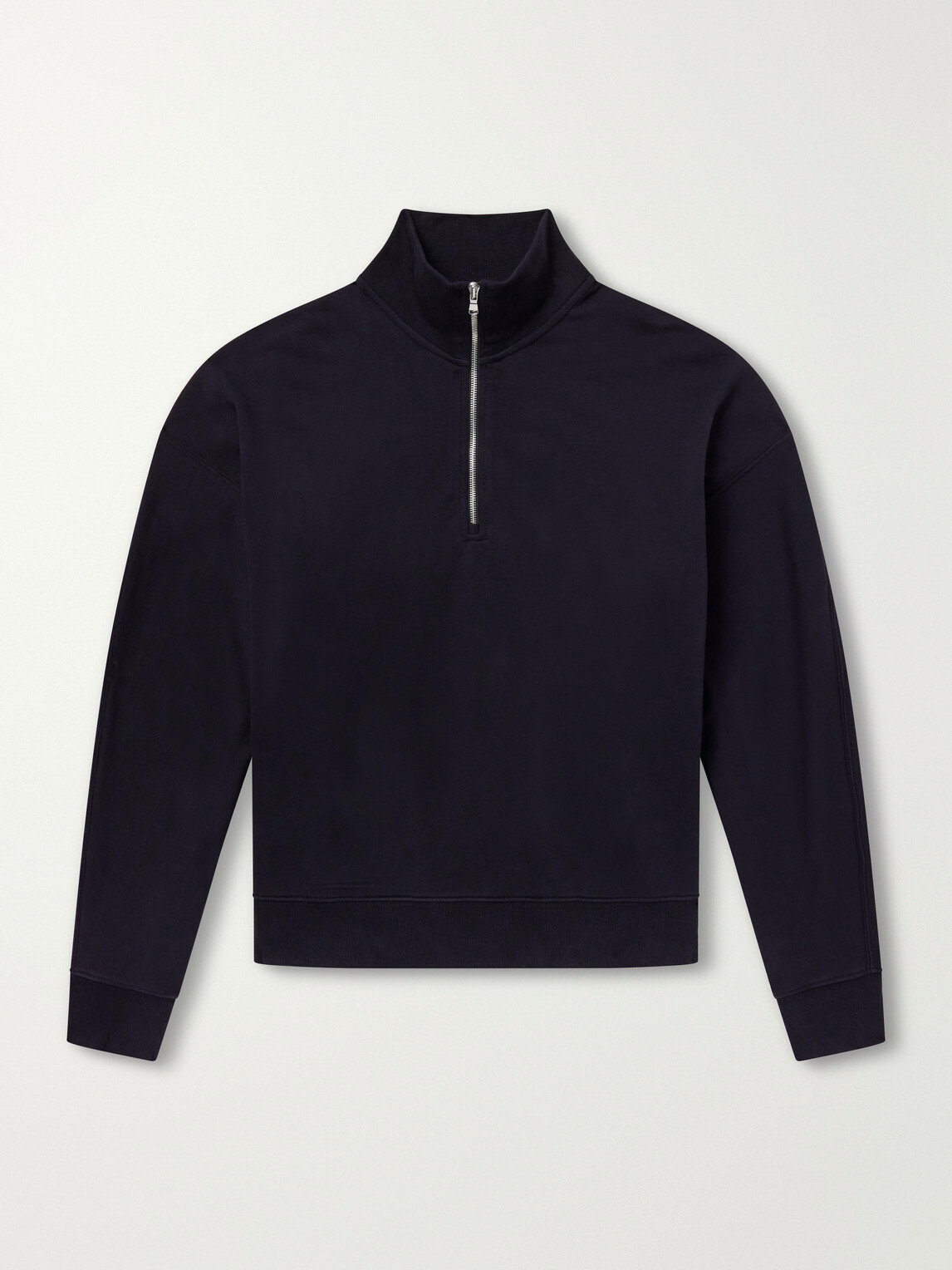 AGOLDE - Idris Cotton-Jersey Half-Zip Sweatshirt - Black