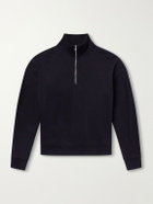 AGOLDE - Idris Cotton-Jersey Half-Zip Sweatshirt - Black
