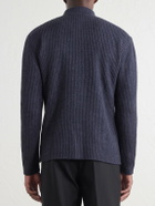 Inis Meáin - Boatbuilder Wool and Linen-Blend Cardigan - Blue