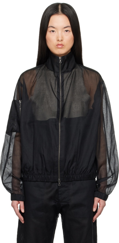 Photo: Gabriela Coll Garments Black No.261 Taffeta Pocket Zipper Jacket