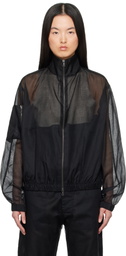 Gabriela Coll Garments Black No.261 Taffeta Pocket Zipper Jacket