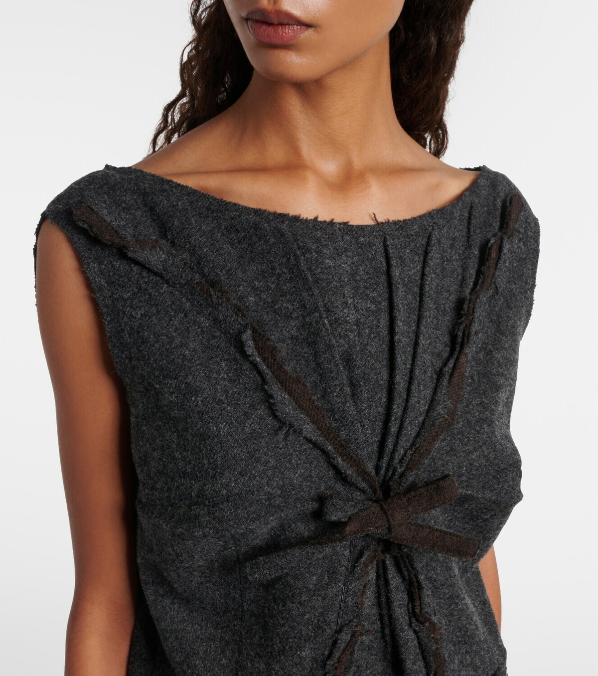 Prada Ruffled wool minidress