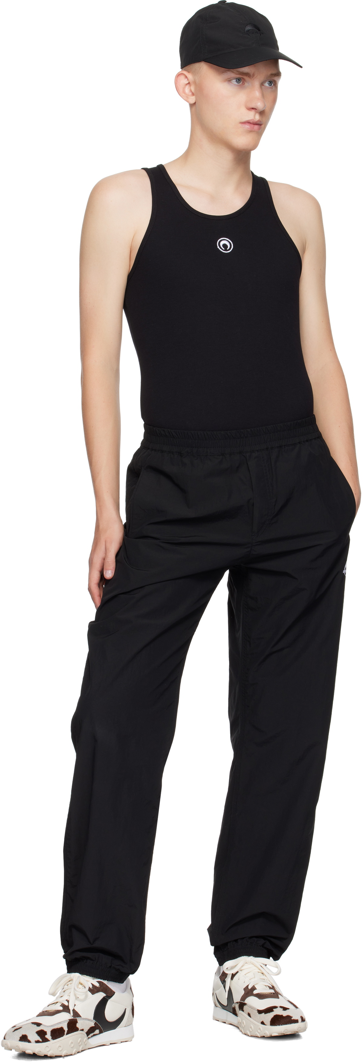 Marine Serre Black Sport Nylon Track Pants