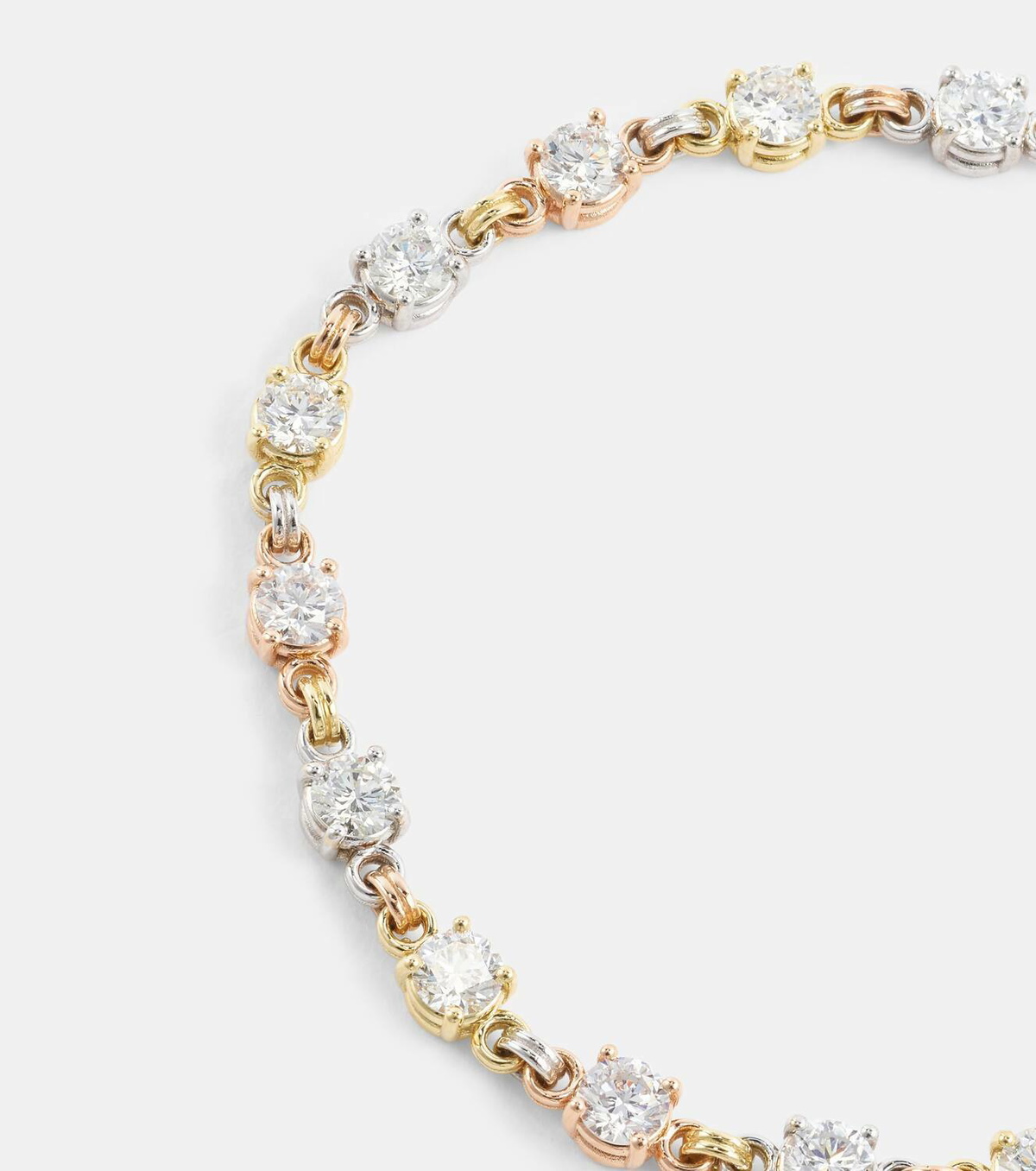 Spinelli Kilcollin Aysa 18kt yellow, rose, and white gold tennis bracelet with diamonds