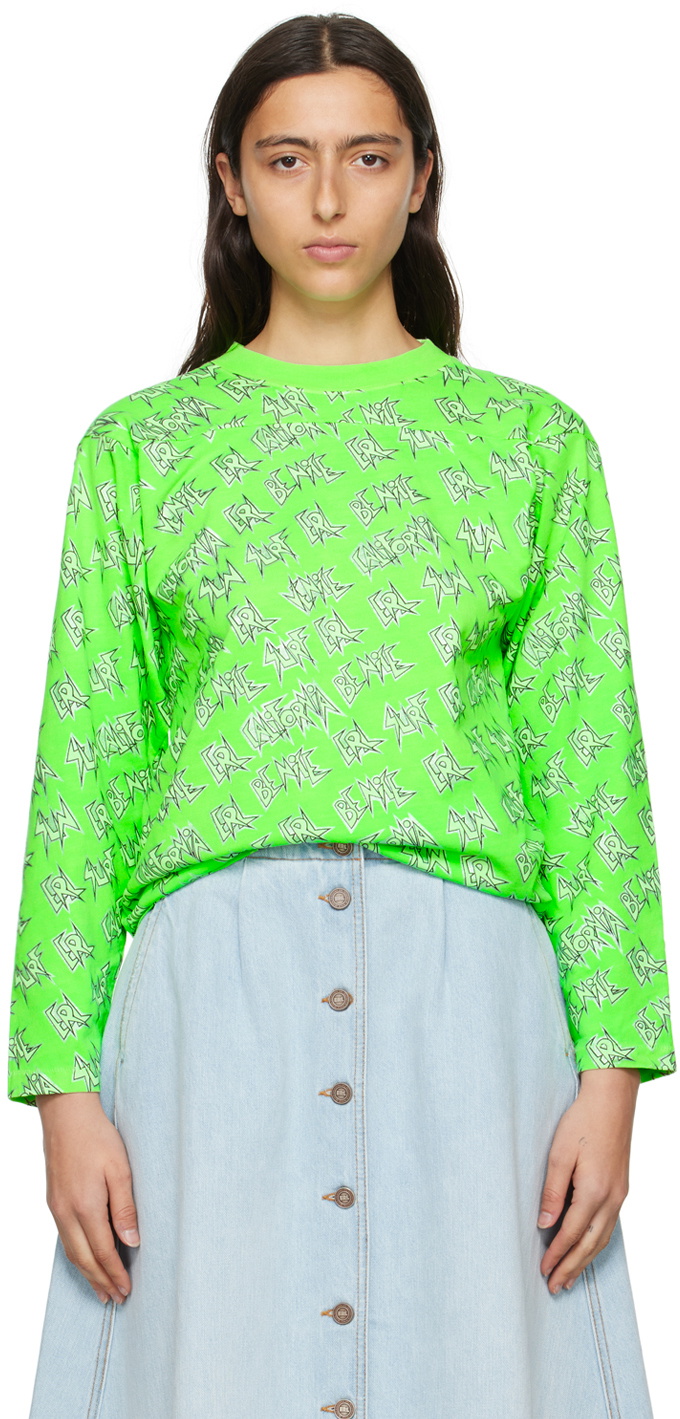 ERL Green Printed Long Sleeve T-Shirt