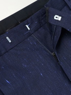 Mr P. - Slim-Fit Pleated Wool and Silk-Blend Dupioni Suit Trousers - Blue