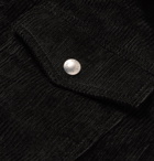 Maison Kitsuné - Faux Shearling-Lined Cotton-Corduroy Trucker Jacket - Black