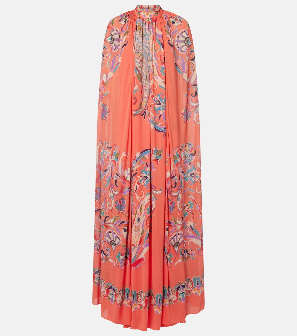 Etro Paisley caped gown