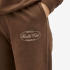 Sporty & Rich Women's Oval Health Straight Leg Sweatpant in Chocolate Cream