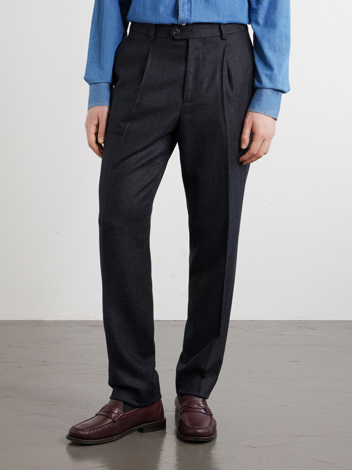 Brunello Cucinelli - Straight-Leg Pleated Virgin Wool Suit Trousers - Blue