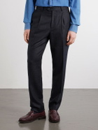Brunello Cucinelli - Straight-Leg Pleated Virgin Wool Suit Trousers - Blue