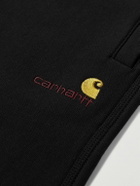 Carhartt WIP - American Script Tapered Cotton-Blend Jersey Sweatpants - Black