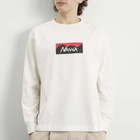 NANGA Men's Eco Hybrid Box Logo Long Sleeve T-Shirt in White