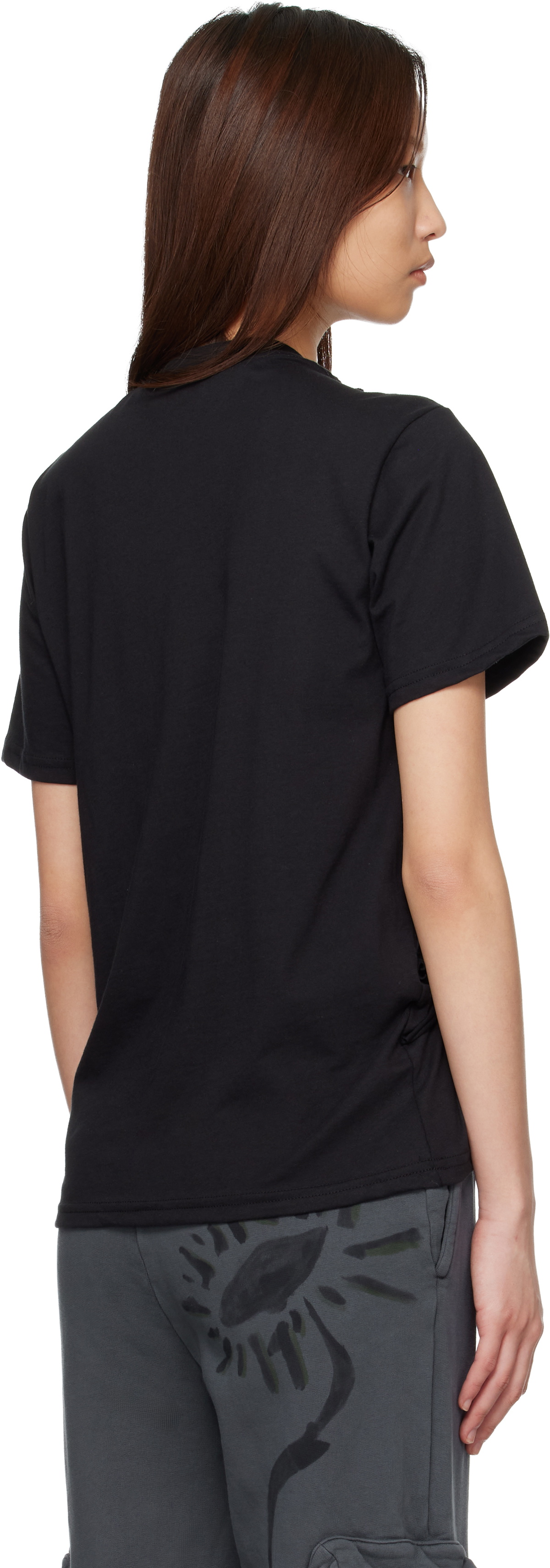 Collina Strada Black Organic Cotton Mini Tosh T-shirt