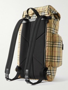 Burberry - Murray Logo-Embossed Checked Shell Leather-Trimmed Backpacks