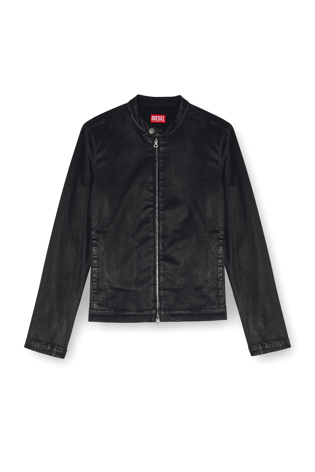 Diesel Moto jacket in coated Jogg Jeans - Denim Jackets Mens in 