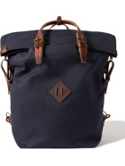 BLEU DE CHAUFFE - Leather-Trimmed Cotton-Canvas Backpack