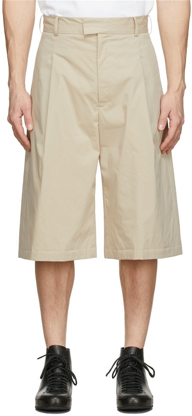 Photo: Rito Structure Beige Padded Half-Pant Shorts