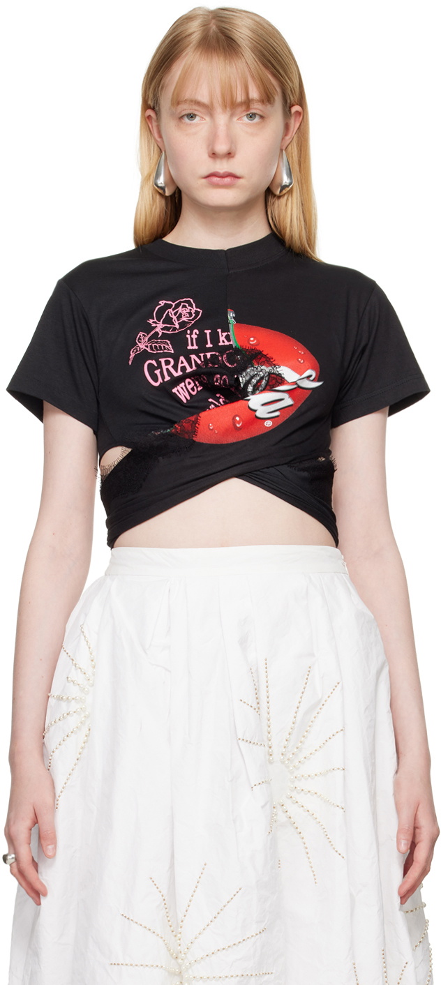 Conner Ives Black Kylie T-Shirt