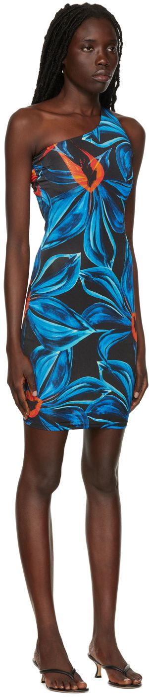 Louisa Ballou Blue Plunge Minidress