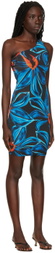 Louisa Ballou Blue Plunge Minidress