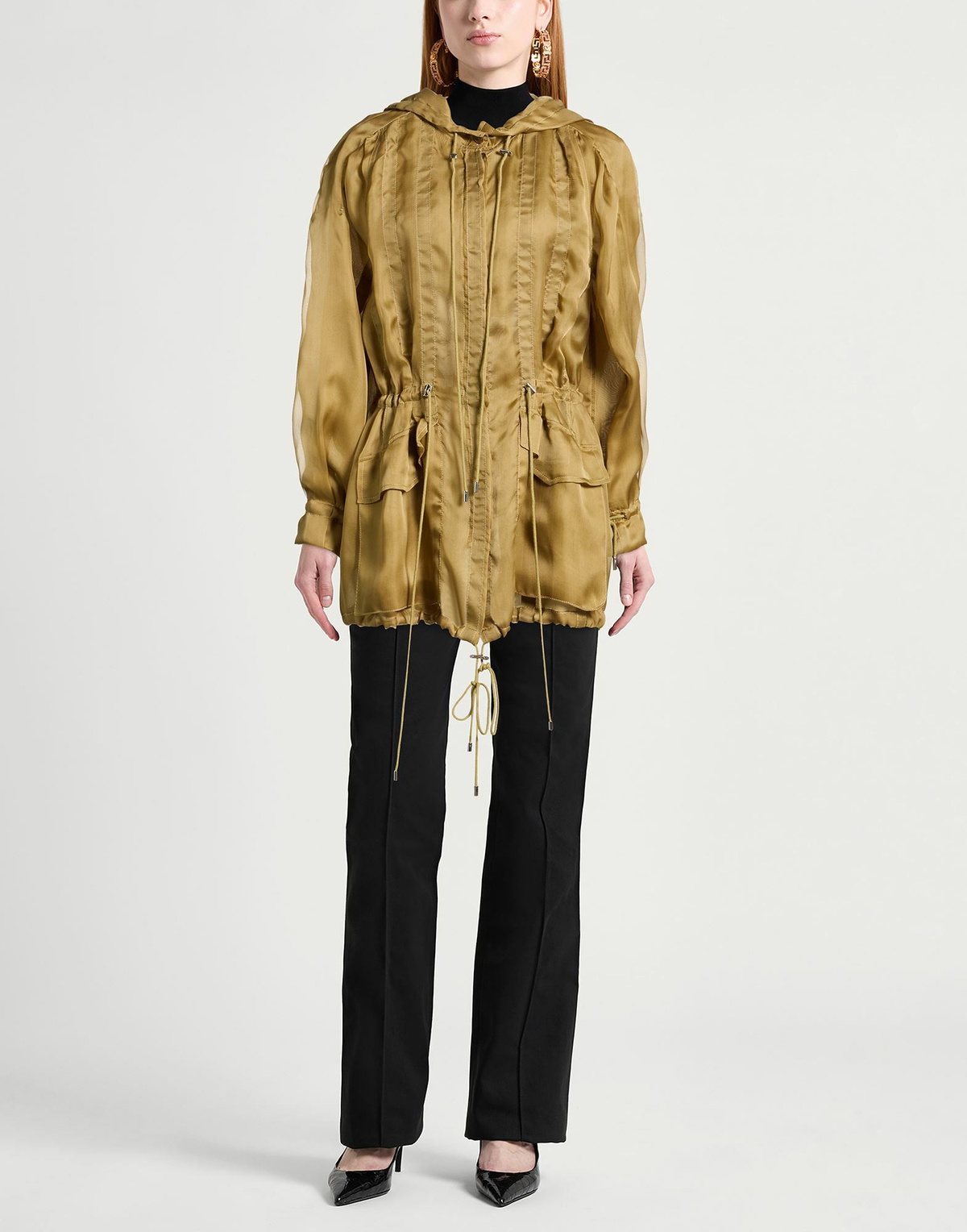 Alberta Ferretti Womens Overcoat & Trench Coat Khaki
