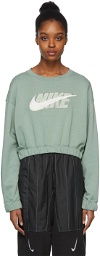 Nike Green Cropped New Icon Clash Sweatshirt