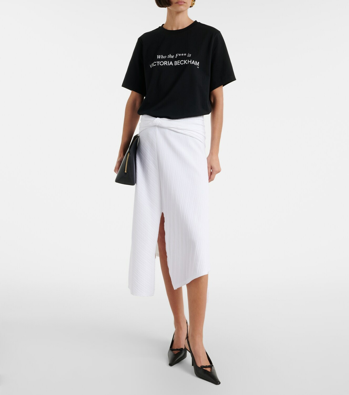 Victoria Beckham Printed cotton jersey T-shirt