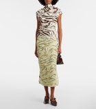 Ganni Printed organza wrap skirt