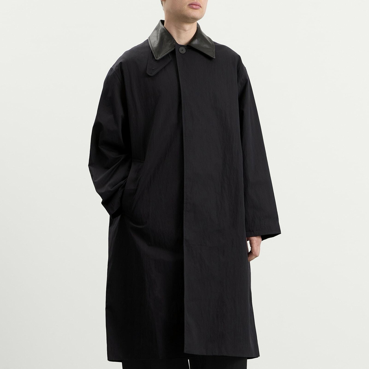 Studio Nicholson Men's Revere Trench Coat in Darkest Navy
