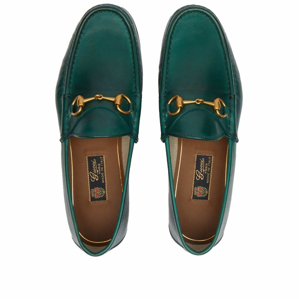 Gucci Men's Roos Classic Horse Bit Loafer in Vintage Green Gucci