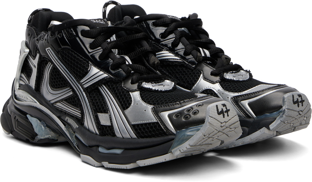 Balenciaga Black & Silver Runner Sneakers