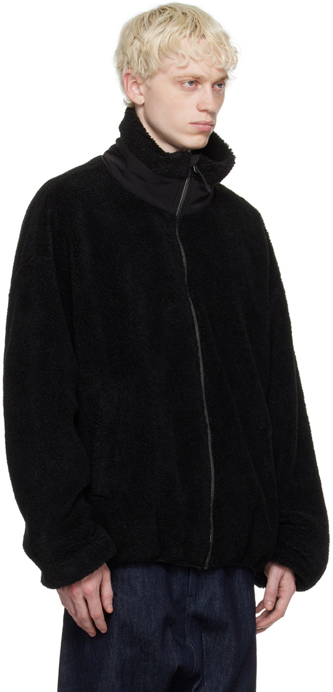 Fumito Ganryu Black 2-Way Boa Jacket