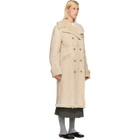 Simone Rocha Beige Embellished Sheepskin Slash Shearling Coat