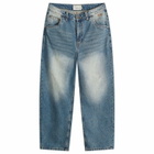 Dime Men's Classic Baggy Denim Jeans in Sandblasted Indigo