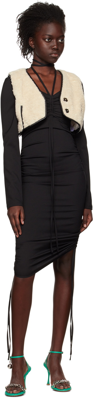 J KOO Black Cutout Midi Dress