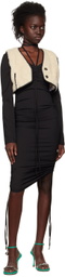 J KOO Black Cutout Midi Dress