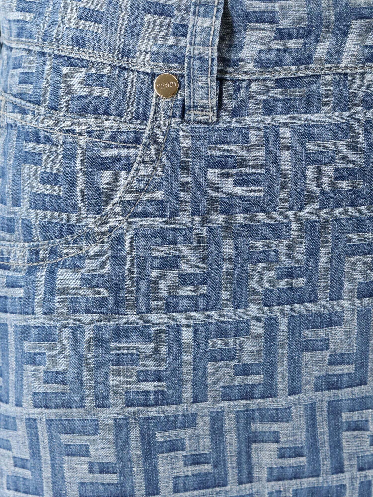 Fendi Skirt Blue Womens Fendi