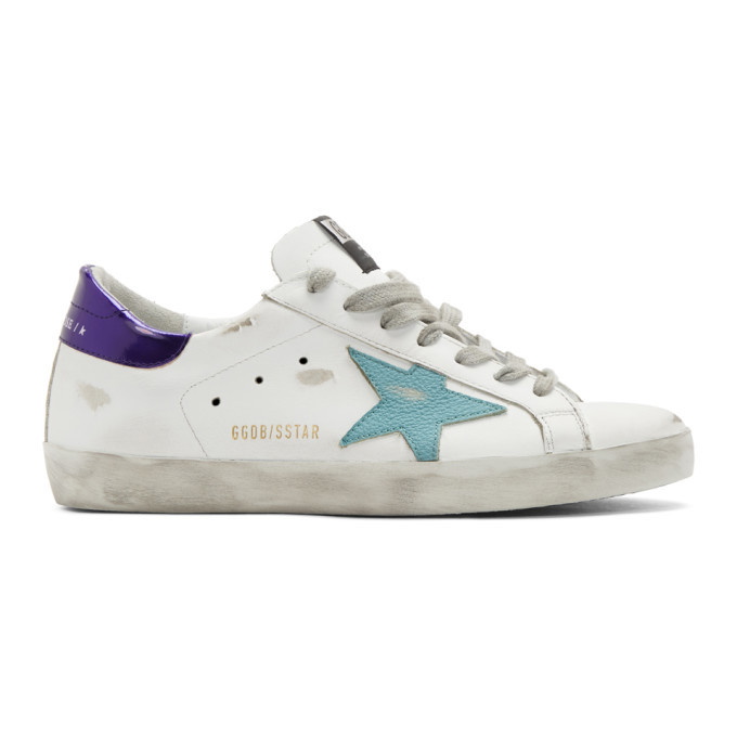 Photo: Golden Goose White and Blue Superstar Sneakers