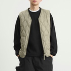Taion Men's Military V-Neck Zip Softshell Down Vest in Dark Sage Green