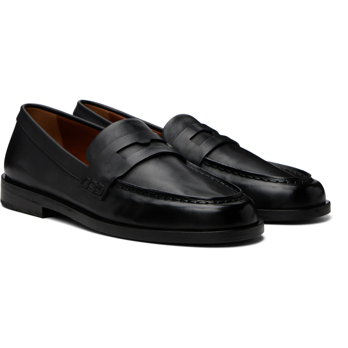 Marsèll Black Mocasso Leather Loafers