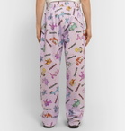 Vetements - Wide-Leg Printed Cotton-Poplin Trousers - Pink