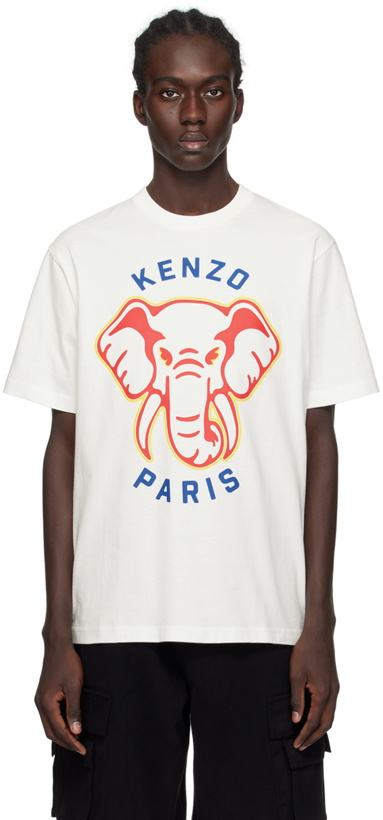Photo: Kenzo White Kenzo Paris Elephant Varsity Jungle T-Shirt