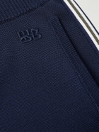Wales Bonner - Straight-Leg Striped Knitted Track Pants - Blue