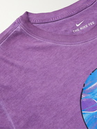 NIKE - NSW Printed Mélange Cotton-Jersey T-Shirt - Purple