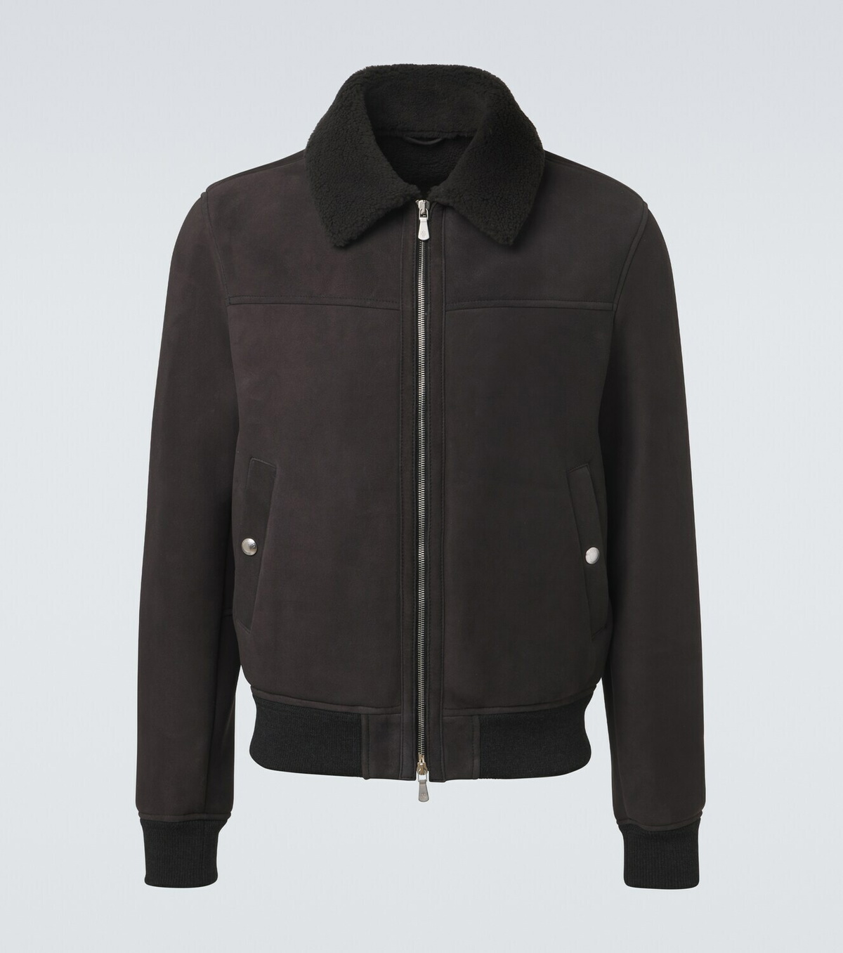 Eleventy Shearling-lined suede jacket