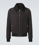 Eleventy Shearling-lined suede jacket