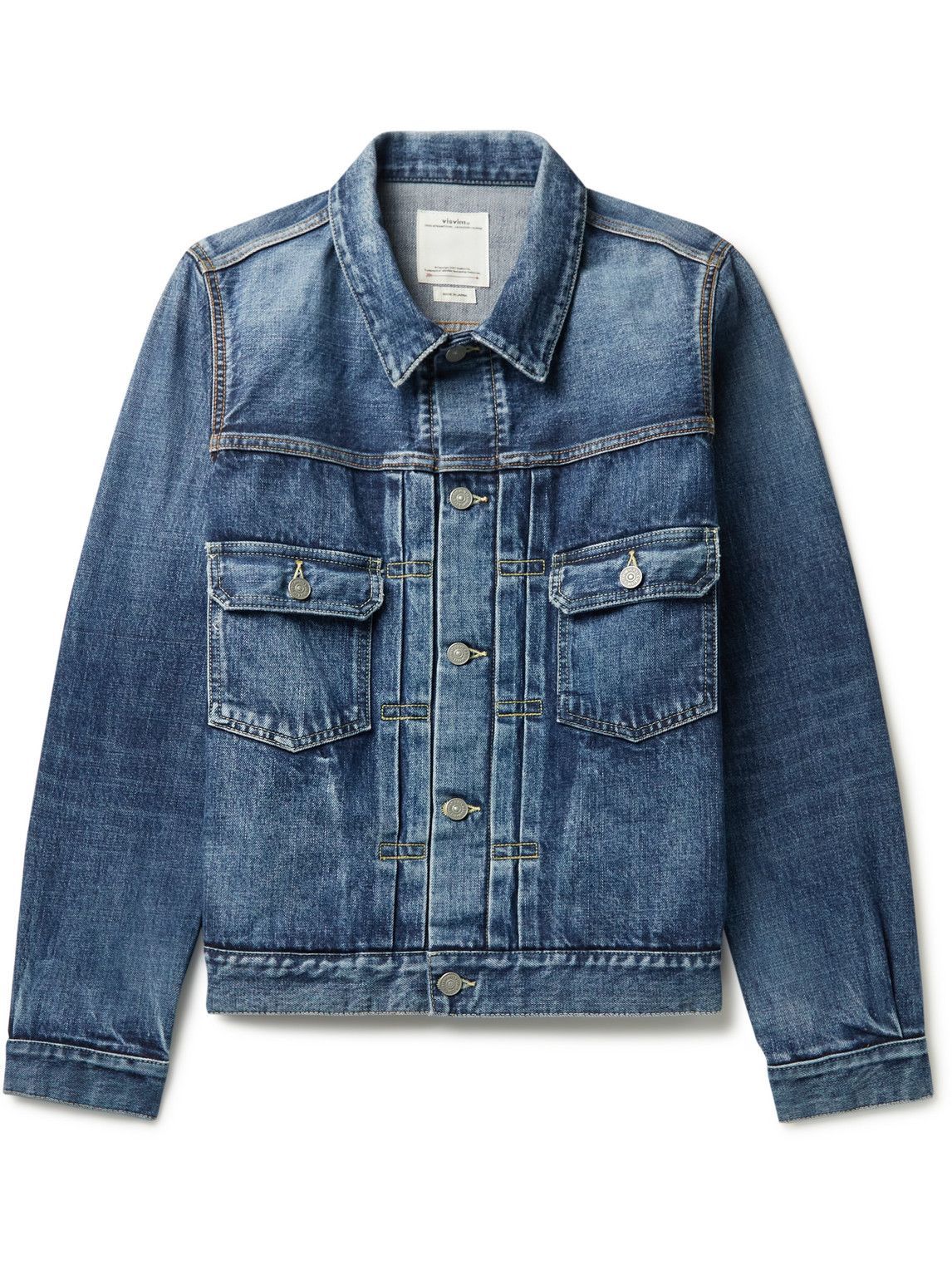 Visvim - Slim-Fit Pleated Denim Jacket - Blue Visvim